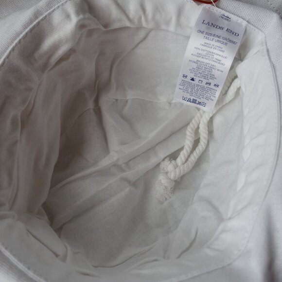 Lands End cotton fabric white sun hat - Picture 5 of 13